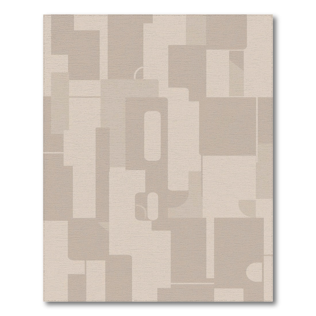 Beige Geometric Block Geometric Modern Area Rug
