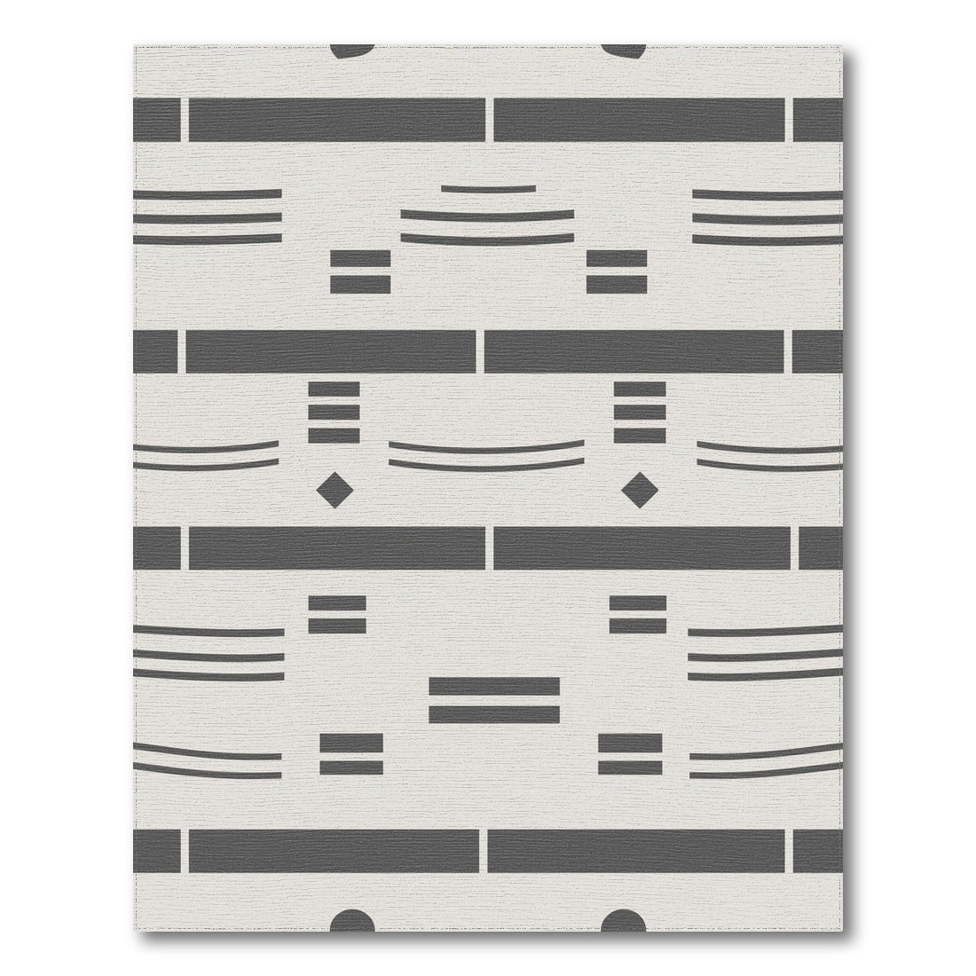 Grey Geometric Lines Washable Area Rug