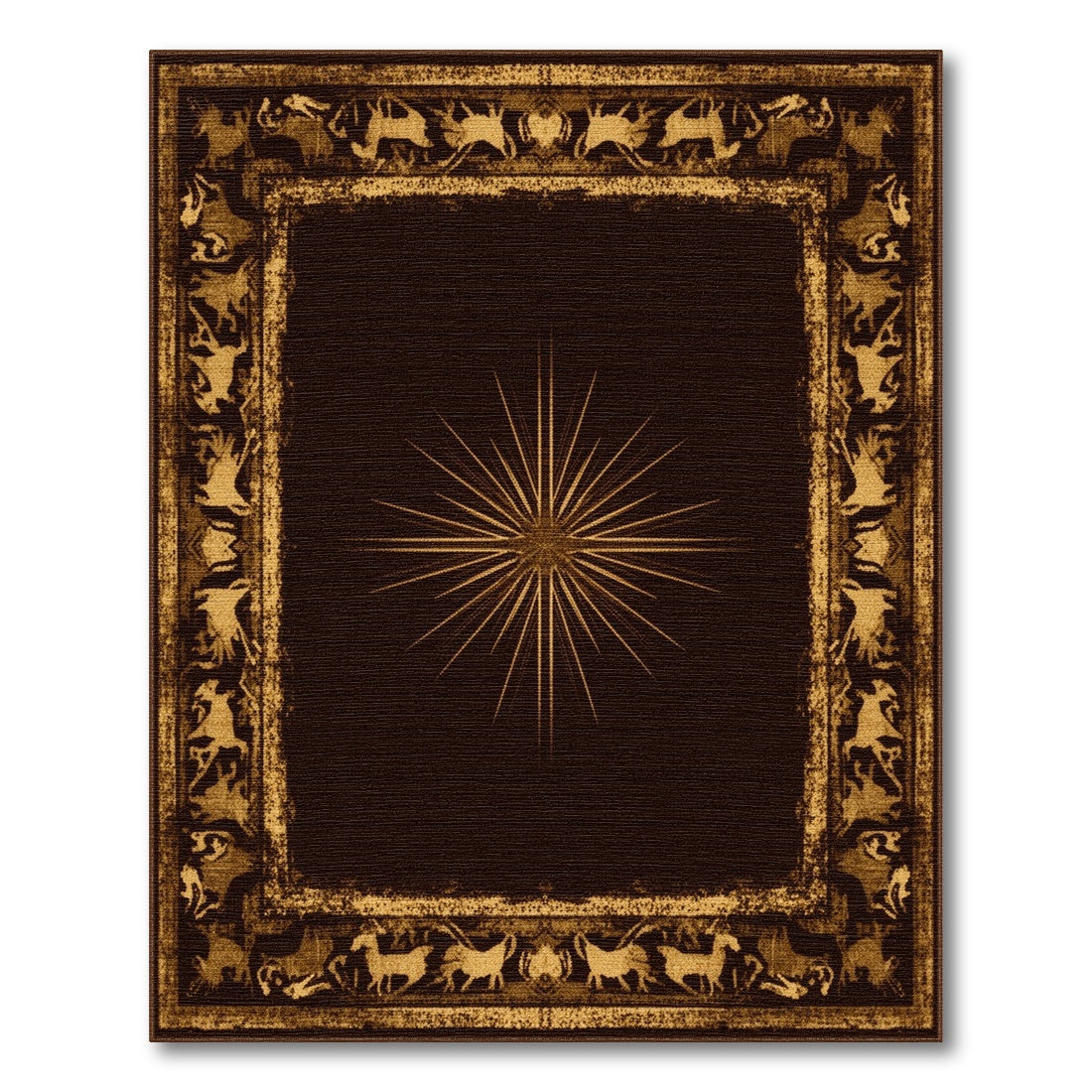 ODIKA Gold Starburst Heritage Tribal Rug