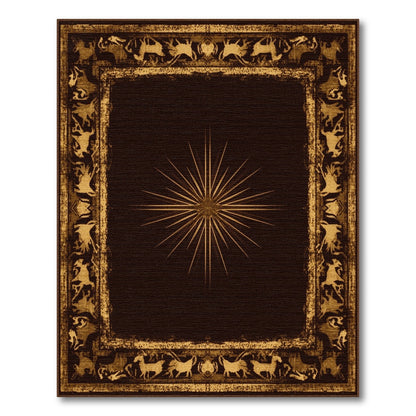 ODIKA Gold Starburst Heritage Tribal Rug
