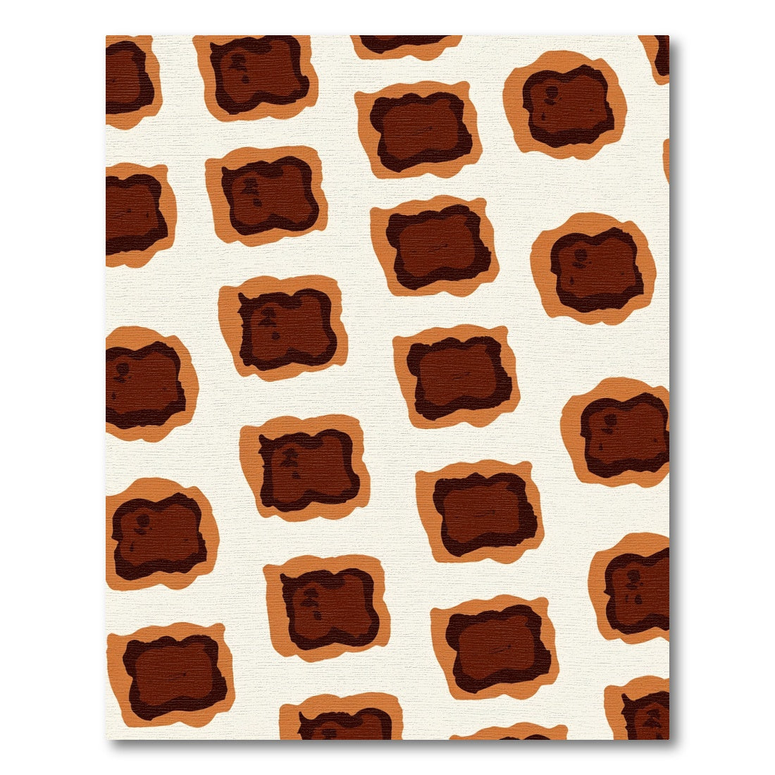 Warm Brown And Cream Abstract Squares Rug