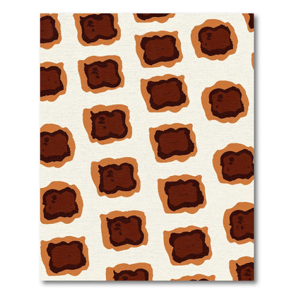 Warm Brown And Cream Abstract Squares Rug