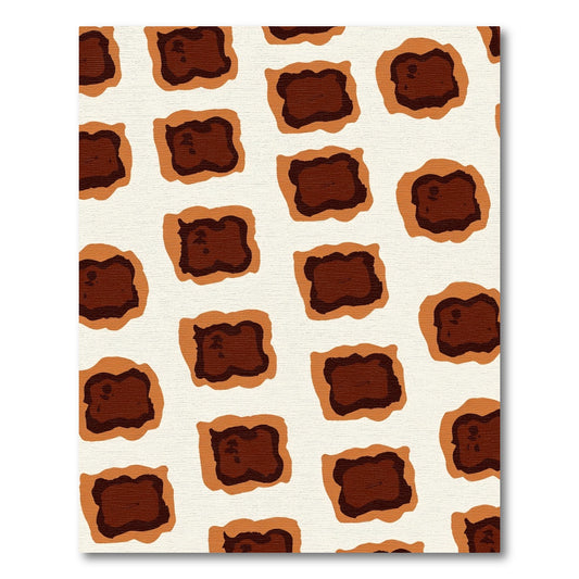 Warm Brown And Cream Abstract Squares Rug