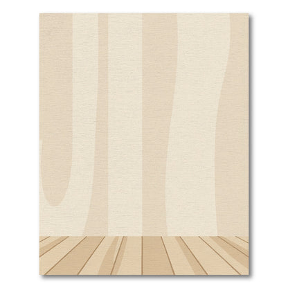 Warm Beige Wavy Stripe Rug
