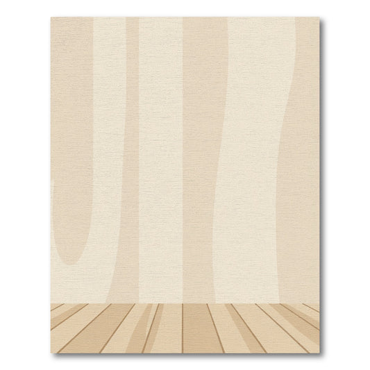 Warm Beige Wavy Stripe Rug