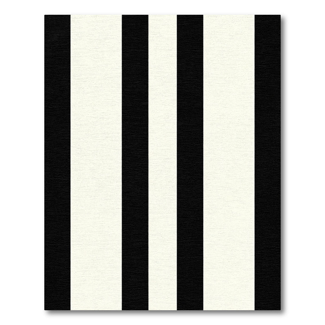 Bold Black Cream Vertical Stripe Rug