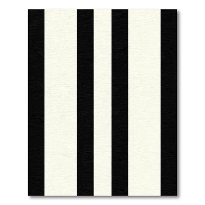Bold Black Cream Vertical Stripe Rug