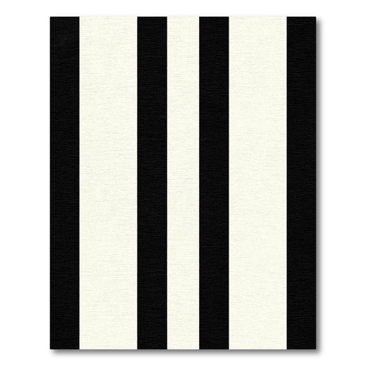 Bold Black Cream Vertical Stripe Rug