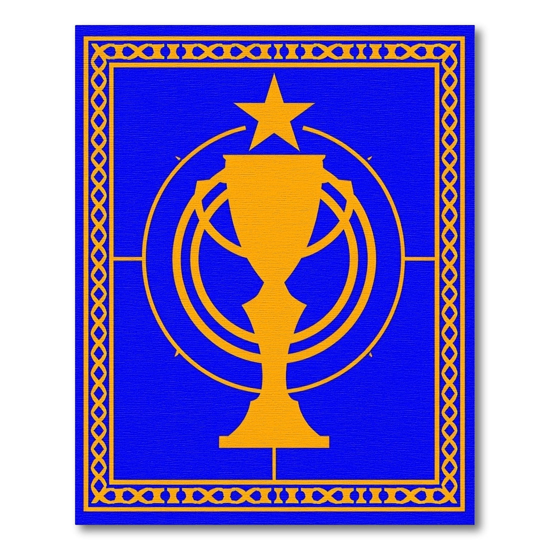 Golden Trophy Star Emblem Rug