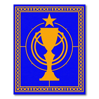 Golden Trophy Star Emblem Rug