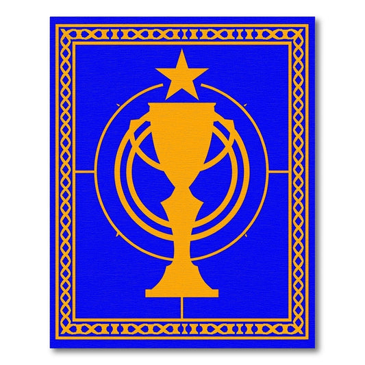 Golden Trophy Star Emblem Rug