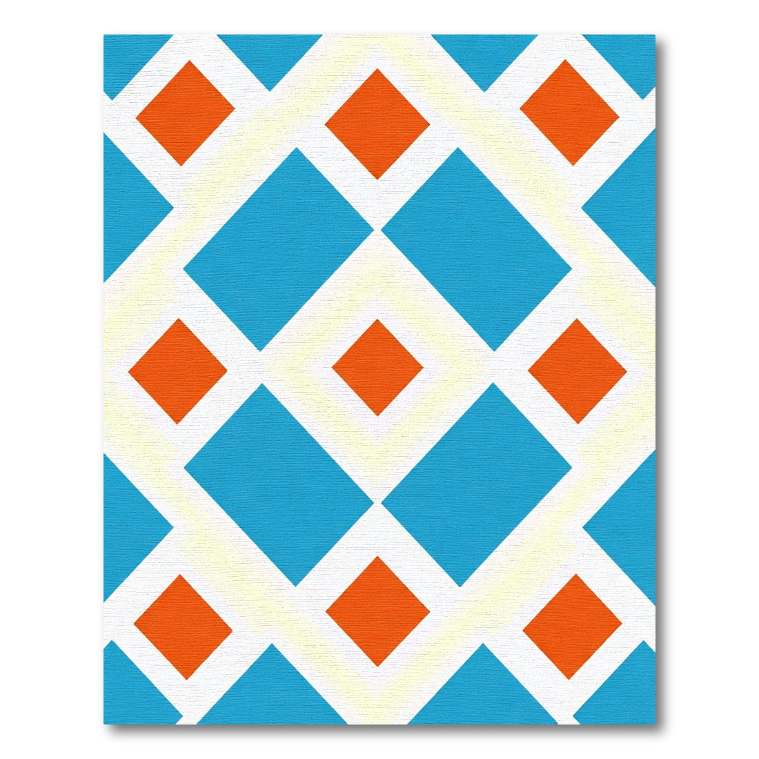 Bright Diamond Grid Pattern Rug