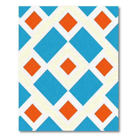 Bright Diamond Grid Pattern Rug