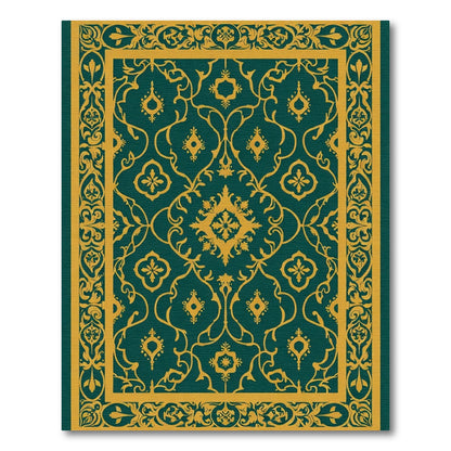 Emerald Gold Medallion Scroll Rug