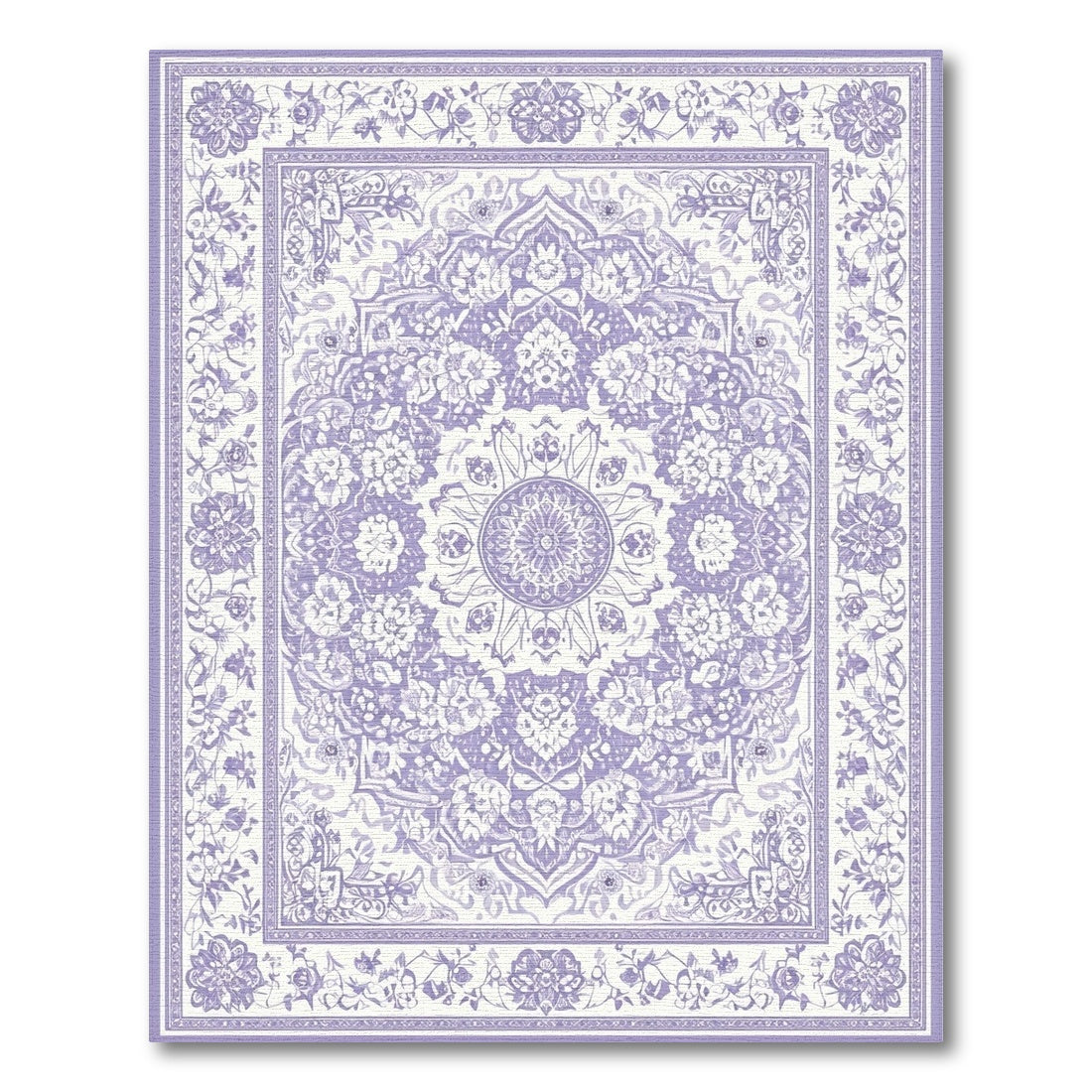 Traditional Persian Purple Floral Persian Medallion Rug