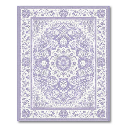 Traditional Persian Purple Floral Persian Medallion Rug