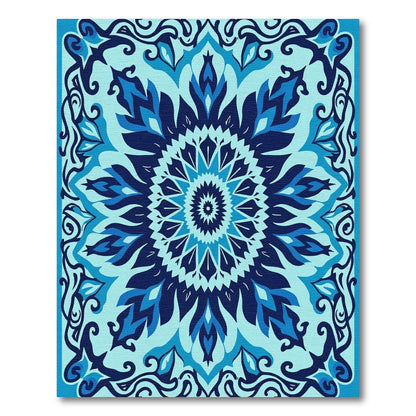 Oceanic Tile Floral Medallion Rug