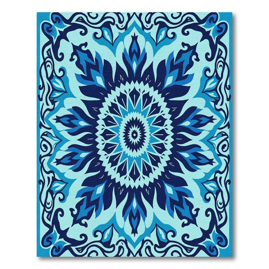 Oceanic Tile Floral Medallion Rug