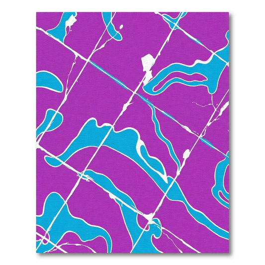 Bright Purple Blue Splash Stream Rug