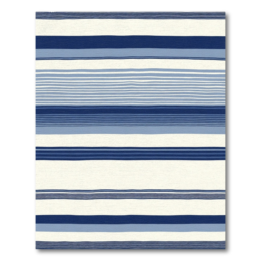 Navy Blue Cream Stripe Texture Rug