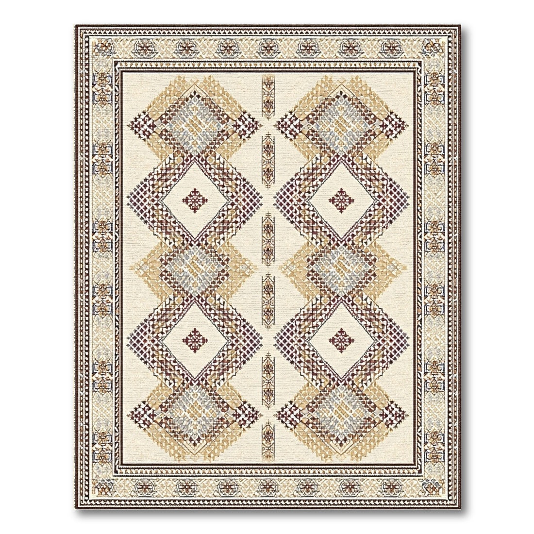 Brown Tan Traditional Persian Brown and Tan Area Rug