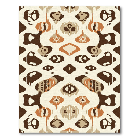 Transitional Abstract Organic Earth Tones Rug