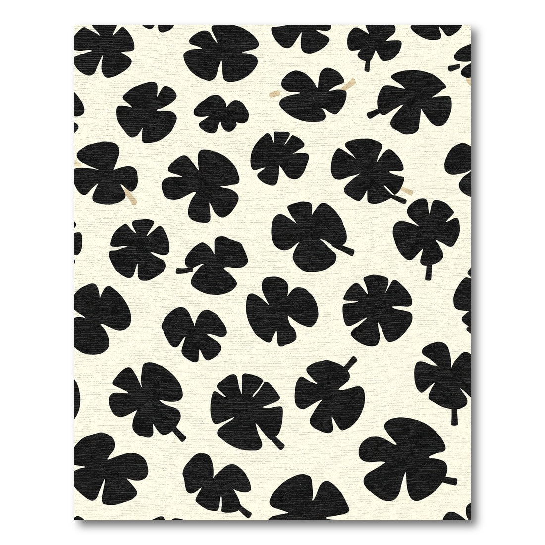 Black Cloverleaf Botanical Arrangement Rug