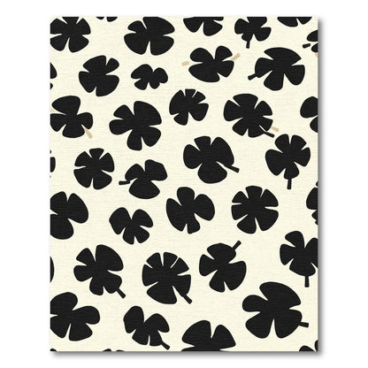 Black Cloverleaf Botanical Arrangement Rug
