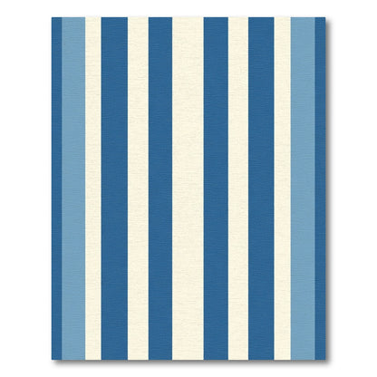 Coastal Blue Cream Pinstripe Rug