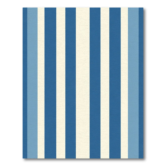 Coastal Blue Cream Pinstripe Rug