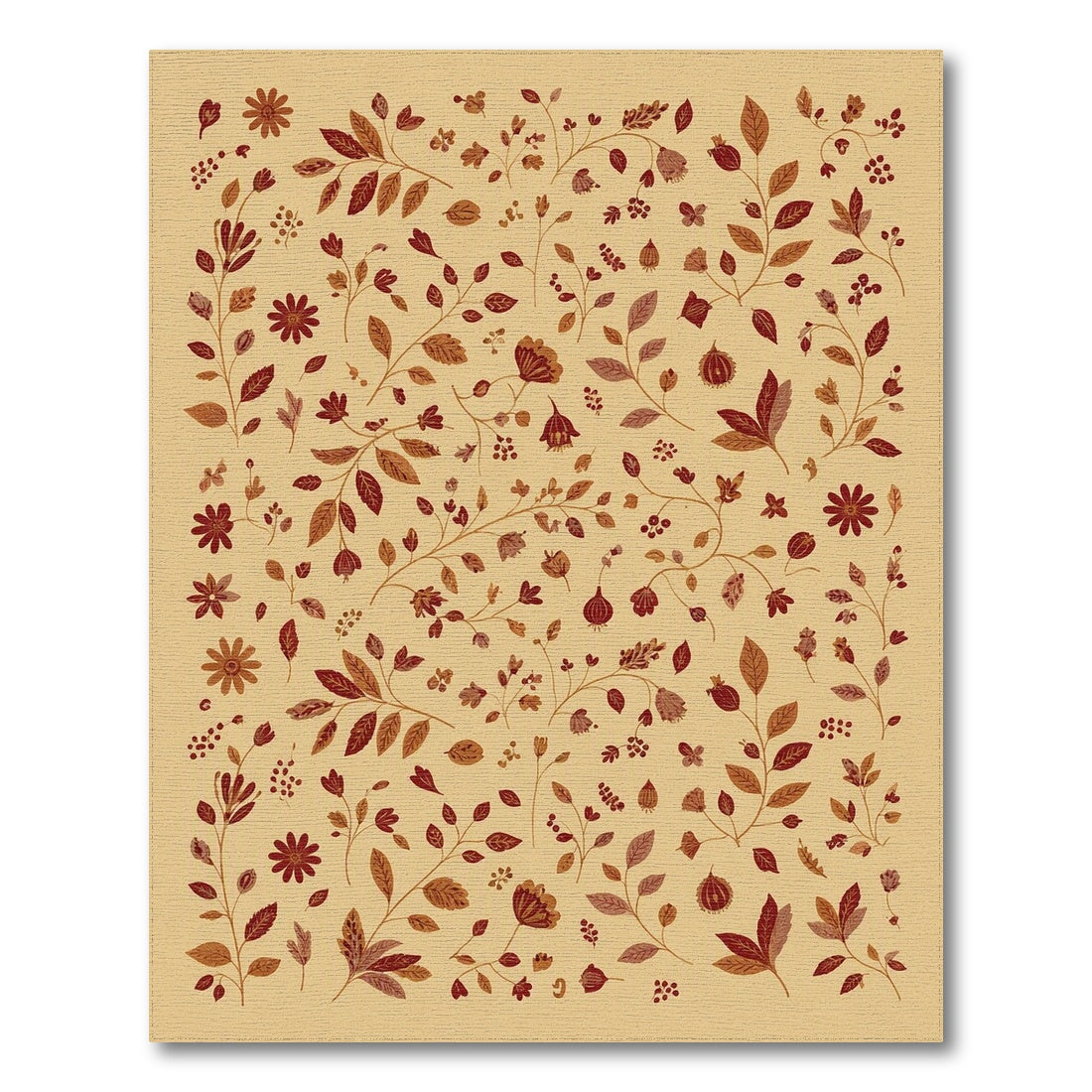Vintage Floral Beige Area Rug