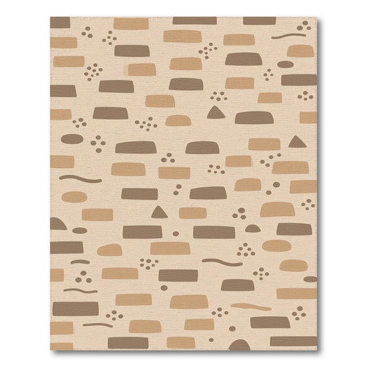 Abstract Shapes Brown Area Rug