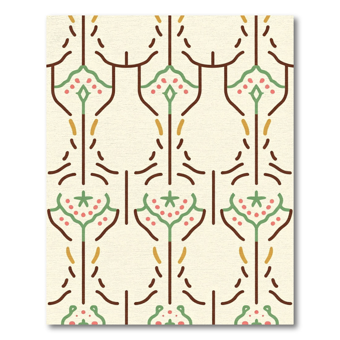 Earthy Floral Medallion Ivory Rug