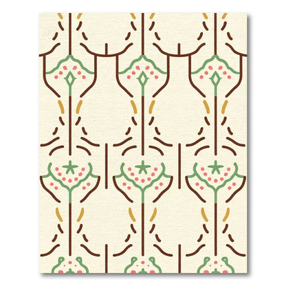 Earthy Floral Medallion Ivory Rug