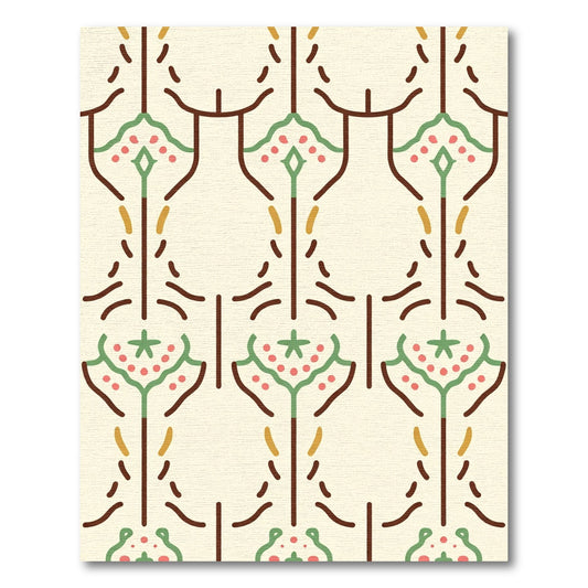 Earthy Floral Medallion Ivory Rug