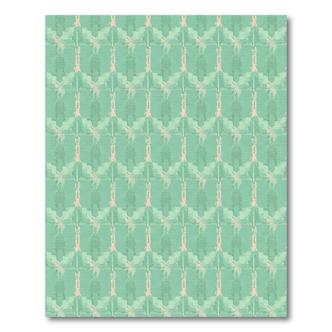 Pale Green Geometric Art Deco Diamonds Rug