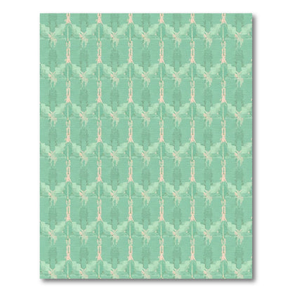 Pale Green Geometric Art Deco Diamonds Rug