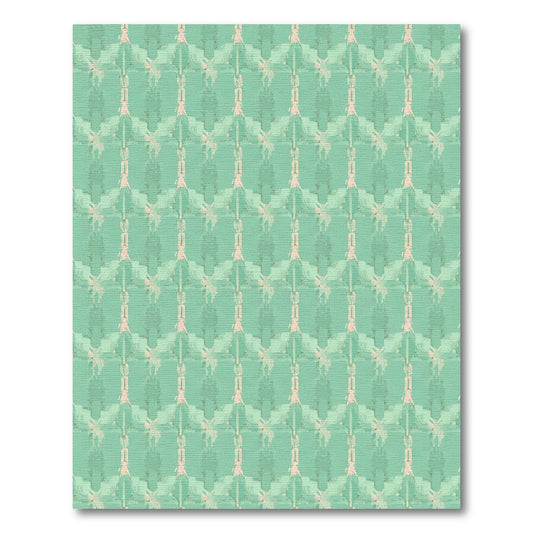 Pale Green Geometric Art Deco Diamonds Rug