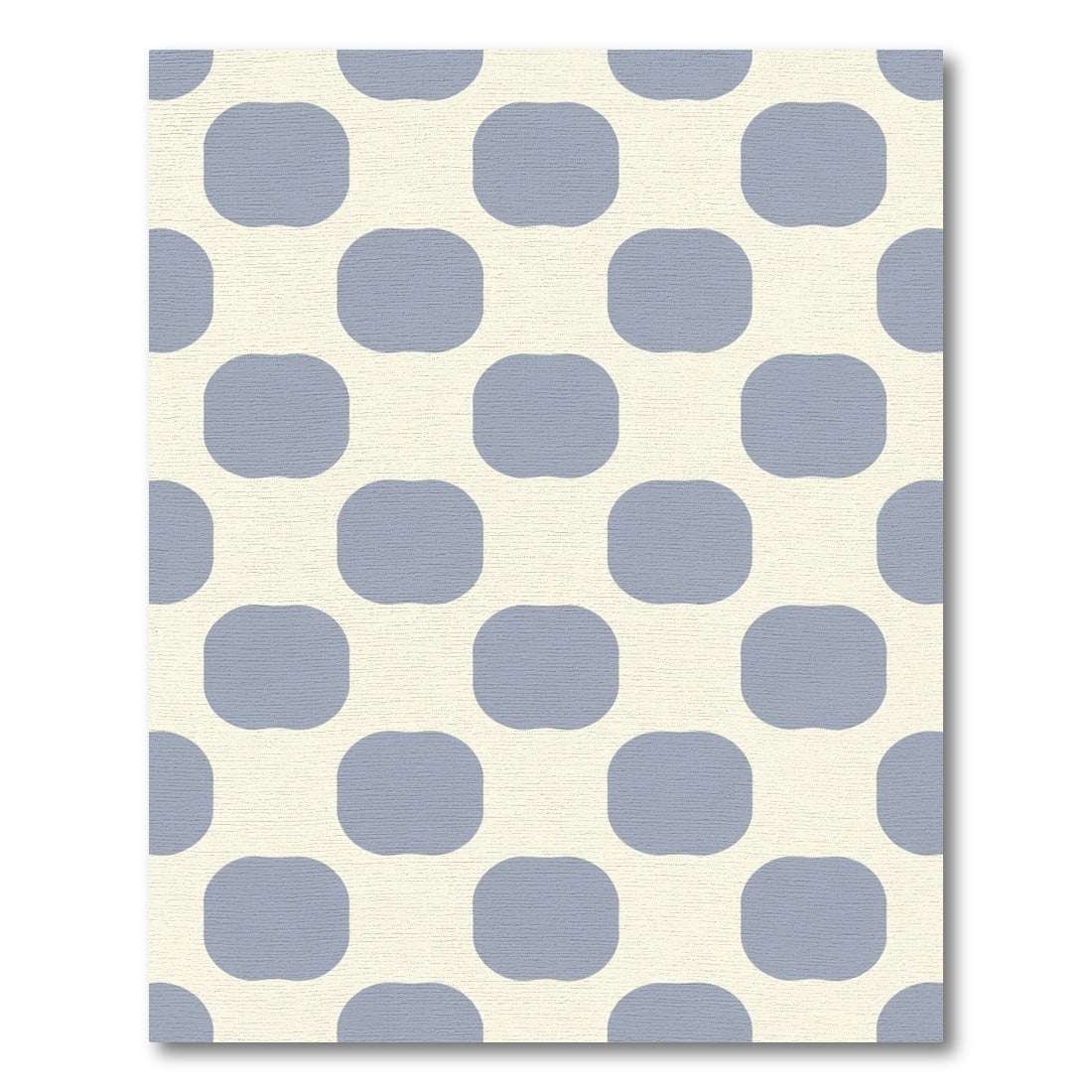 Soft Blue Rounded Square Grid Rug