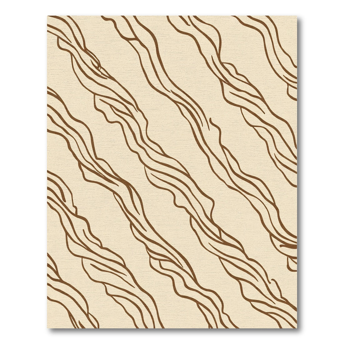 Earthy Beige Wavy Streak Rug