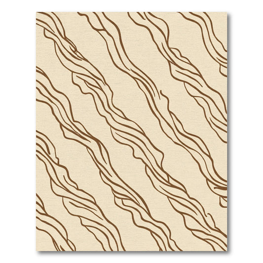 Earthy Beige Wavy Streak Rug