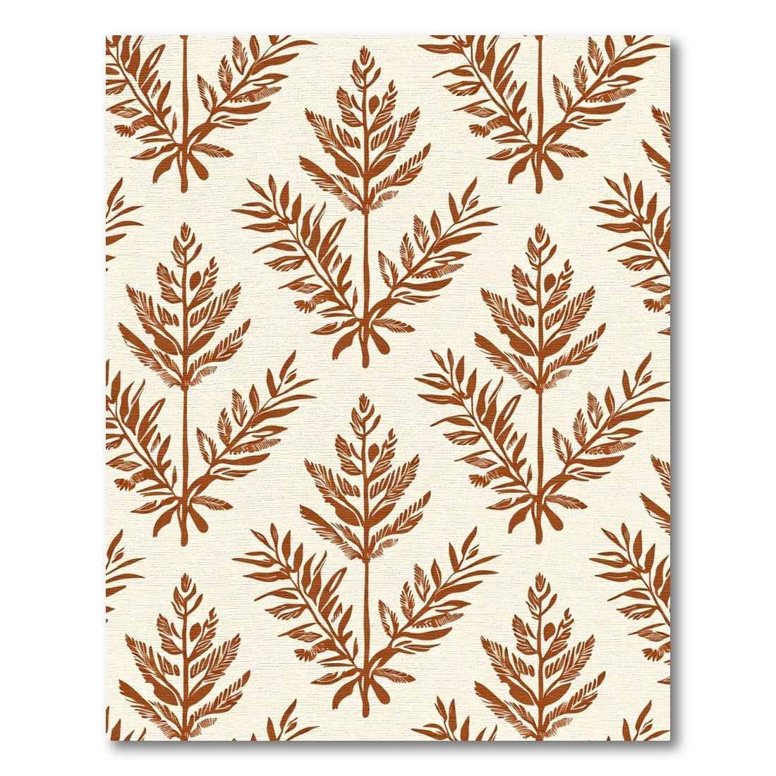 Terra Cotta Leaf Tree Cluster Rug