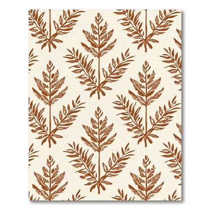 Terra Cotta Leaf Tree Cluster Rug