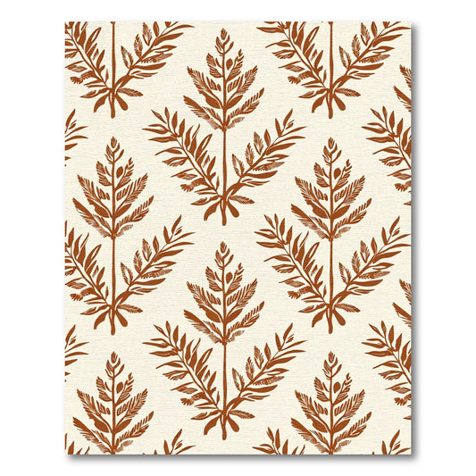 Terra Cotta Leaf Tree Cluster Rug