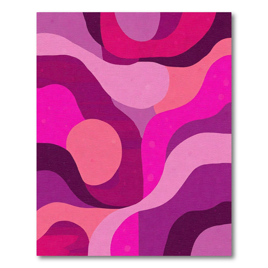 Vibrant Orchid Pink Flowing Waves Rug