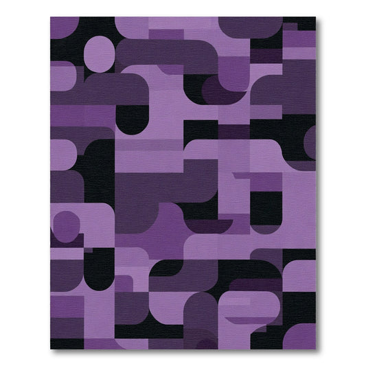 Faceted Purple Geometric Abstract Rug