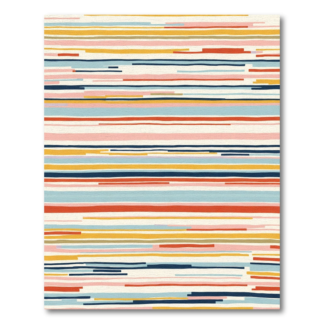 Bold Multicolored Horizontal Stripe Rug
