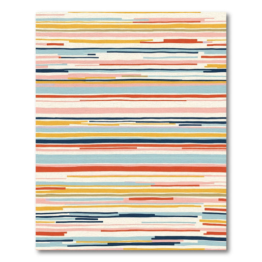 Bold Multicolored Horizontal Stripe Rug
