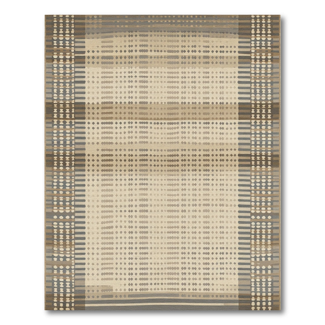 Earthy Plaid Gradient Dot Rug