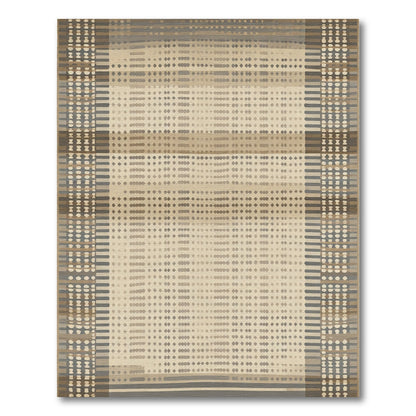 Earthy Plaid Gradient Dot Rug
